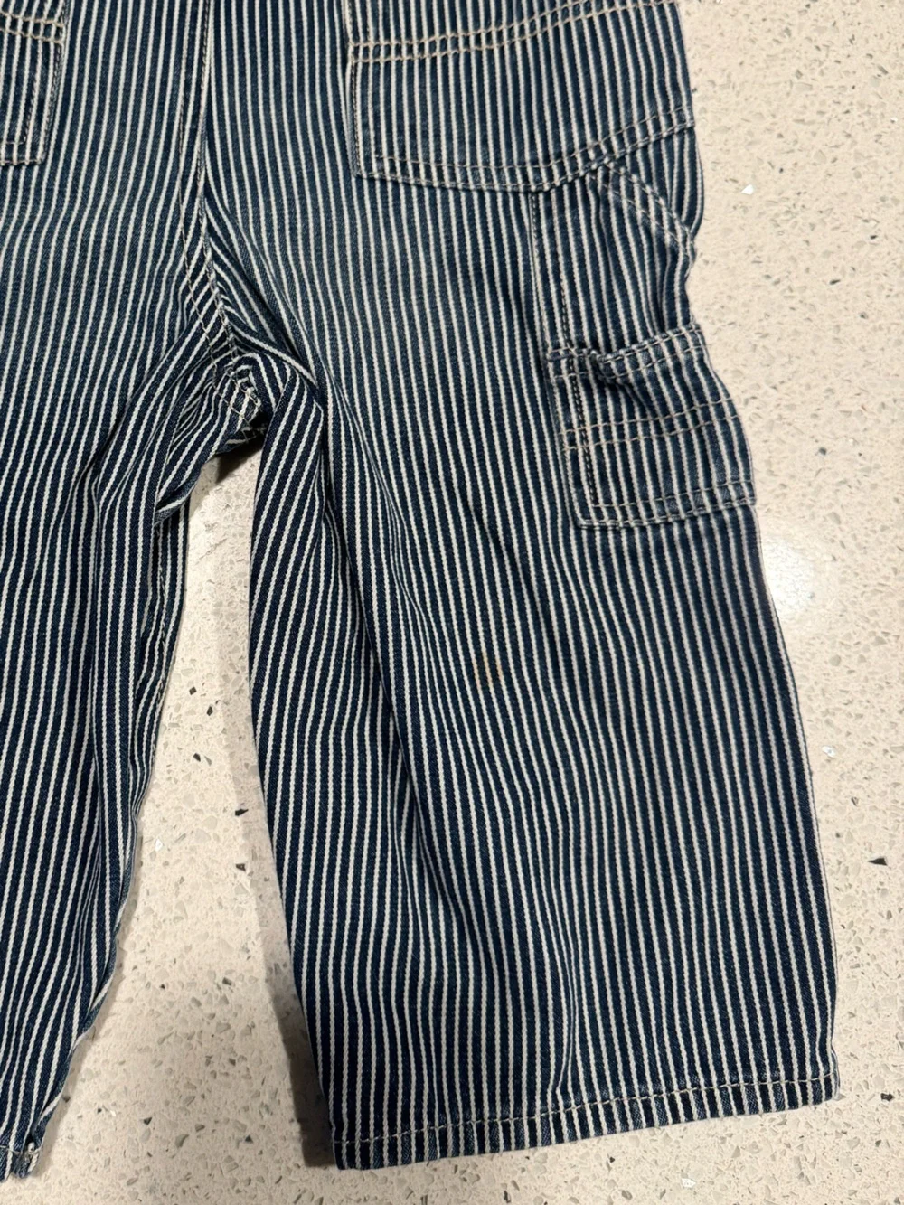 Vintage OshKosh B’gosh Hickory Stripe Railroad Overalls 18M Carpenter Denim USA
